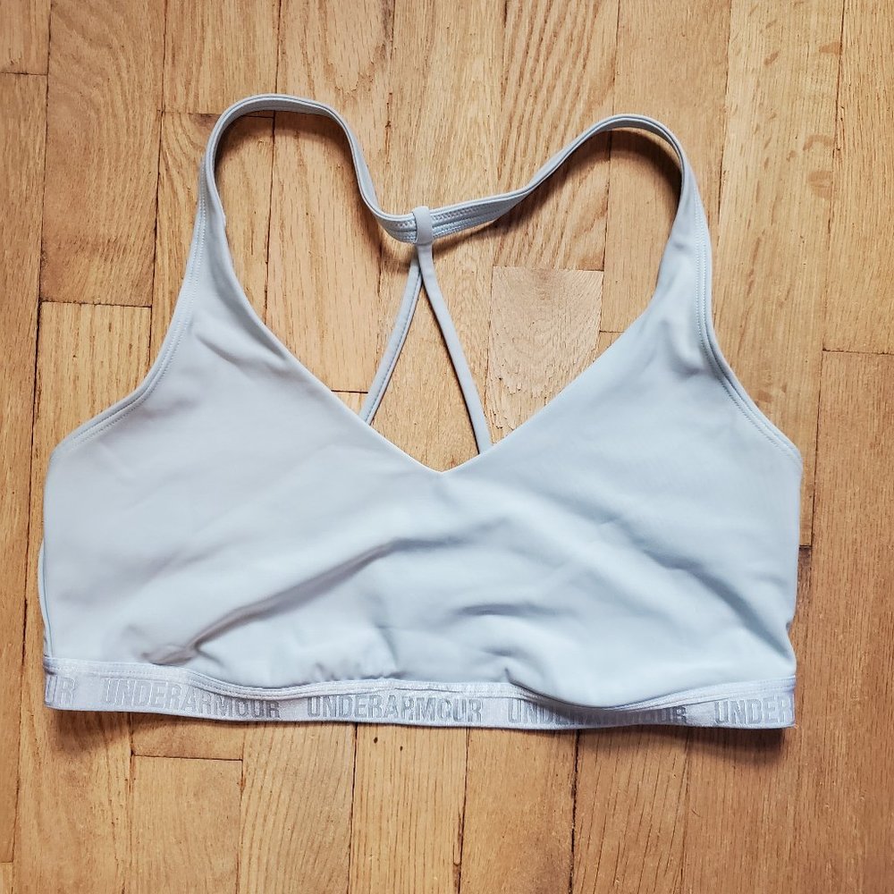 Under Armour Pastel Light Blue Strappy Unpadded Sports Bra Women's Size Large
